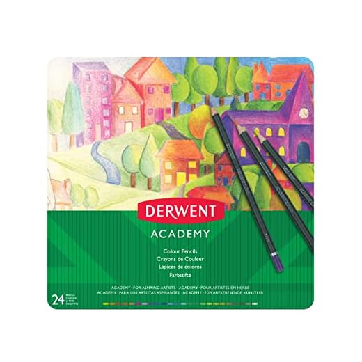 Derwent Academy 24 Lápices de Colores en Caja Metálica, Juego de Lápices de la Gama Artist, Ideales para Pintar, Dibujar e Ilustrar, 2301938