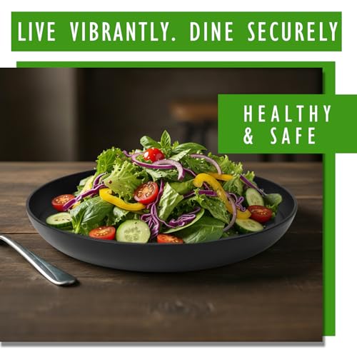 Image of 10In Unbreakable Wheat Straw Plate, 6PCS Camping Plates Set, Black | Reusable Plastic Plates Sets for Dorms and Kitchen, Dishwasher & Microwave Safe - Black