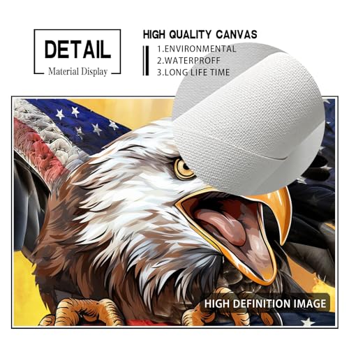 Beabalea BALLART-WALL-578276997 Bald Eagle Wall Art American Flag thumb #5