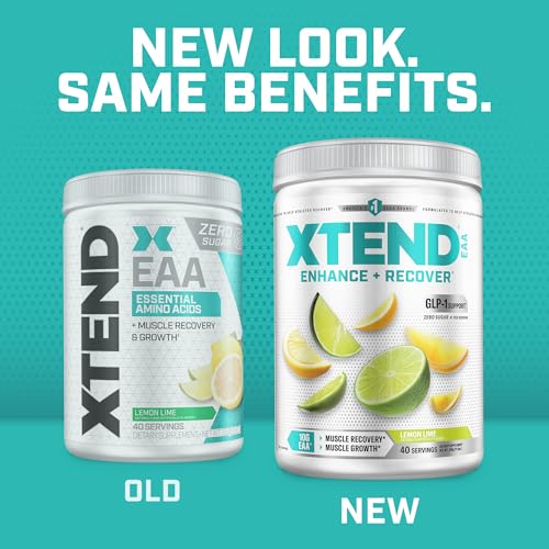Image of Xtend EAA + BCAA Powder for Muscle Recovery & Lean Muscle Growth, 9 Essential Amino Acids for Intra Workout or Post Workout Recovery, 10g EAAs Per 2 Servings, Lemon Lime 40 Servings