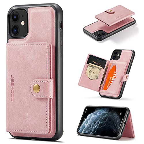 Étui portefeuille compatible iPhone 11 antichoc avec porte-cartes de crédit et coque magnétique