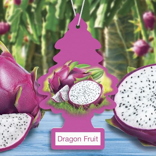 Image of LITTLE TREES Car Air Freshener | Hanging Tree Provides Long Lasting Scent for Auto and Home | 24 Air Fresheners |Dragon Fruit