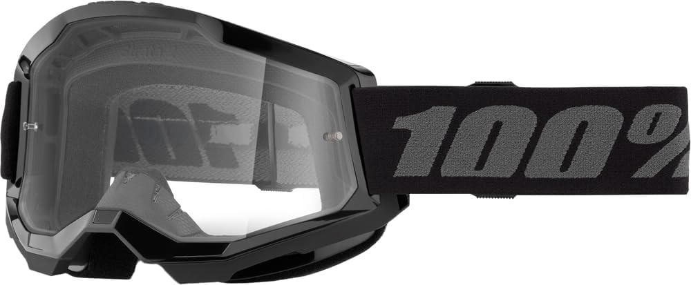 100% STRATA 2 JUNIOR GOGGLES BLACK CLEAR LENS 610-5249