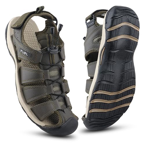 Image of FUEL Soldier-08 Flexible Fisherman Comfortable & Breathable Sporty Look Outdoor Sandals for Men in Protective Bump Toe with Anti-Skid & Trendy Footwear