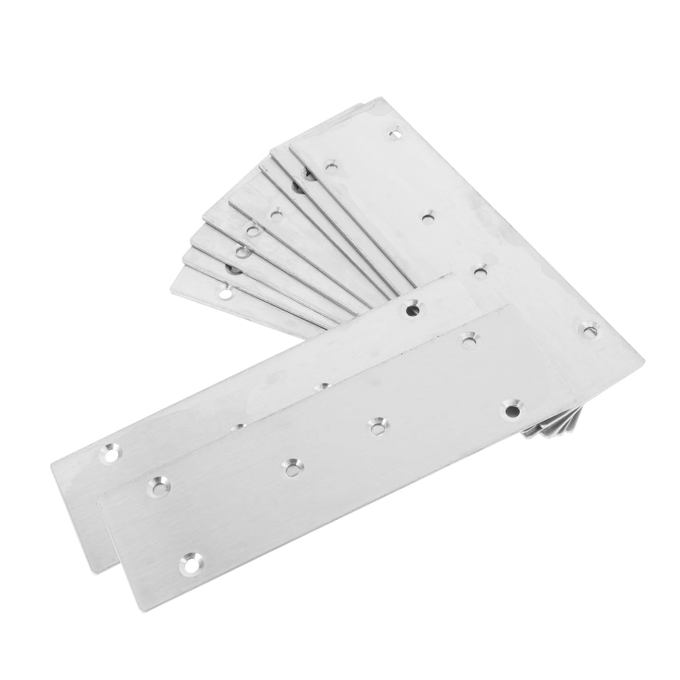 10stücke Metall-verbindungsplatte Mit Löchern Flache Reparaturplatten Aus Stahl Befestigungswinkel Für Möbel Gerade Strebenwinkel Flache Verbindungshalterung