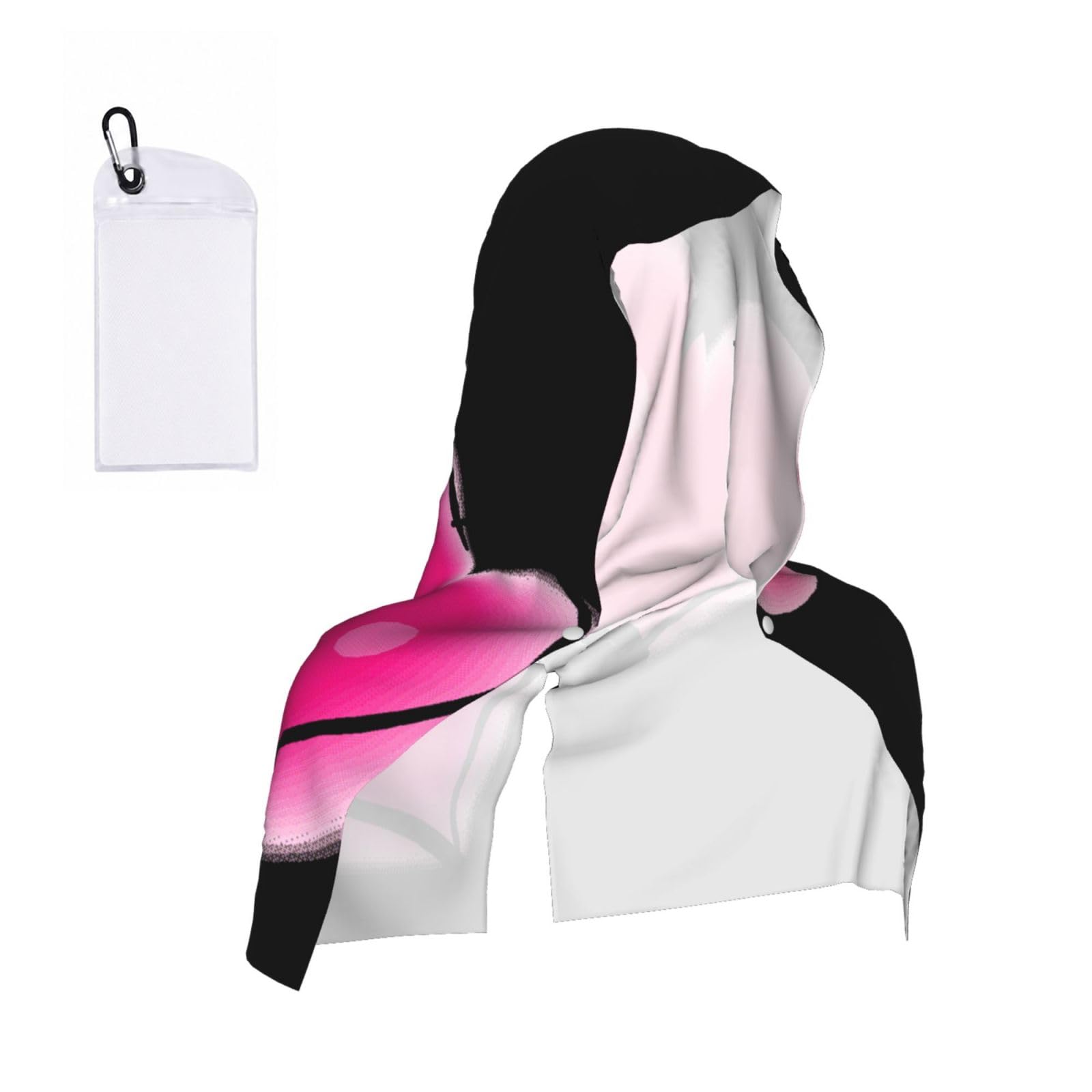 EZDLOWVBA Red Heart Print 2 Pack Cooling Hoodie Towels,Sports Headscarf, Neck Wrap Scarf,Breathable Cooling Towel For Neck And Face, Travel, Swimming, Training