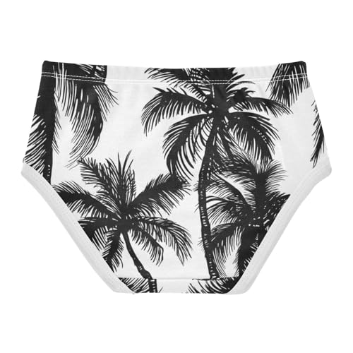 Black White Coconut Palm Trees Panties Little Girl Toddler Underwear Floral Cotton Animals Briefs Girls Undies 2t2