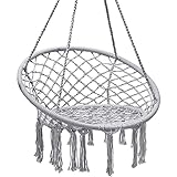 Giantex Hanging Hammock Chair, Macrame Hanging Chair 330 Pounds Capacity, Cotton Rope Handwoven...