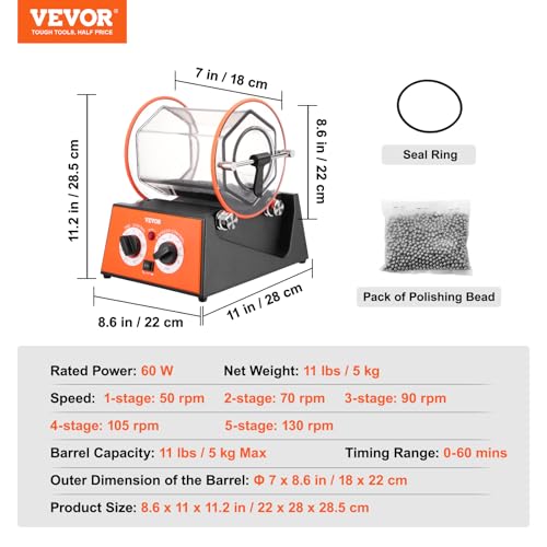 Vevor JEWELRY POLISHER TUMBLER 11LBS Jewelry Polisher Tumbler thumb #6