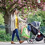 Baby Uma 2er-Pack Kinderwagen Haken für Taschen & Co. - Kinderwagen Zubehör, Karabinerhaken Groß, Baby Accessoires & Baby Reise Zubehör, 2 Haken für Kinderwagen (Schwarz)