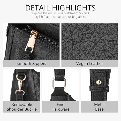 Image of TANTOMI Hobo Crossbody Bags for Women Vegan Leather Purses and Handbags Bucket Bags Ladies Shoulder Purses for Everyday