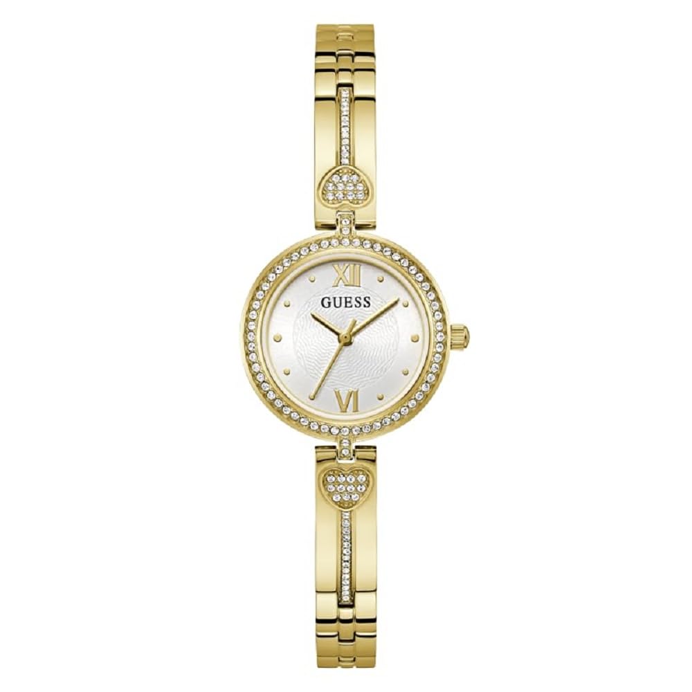 GUESS Stainless Steel Women White Analog Round Dial Watch- Gw0655L2, Gold Band (B0CLFFN6CK) Amazon Price History, Amazon Price Tracker