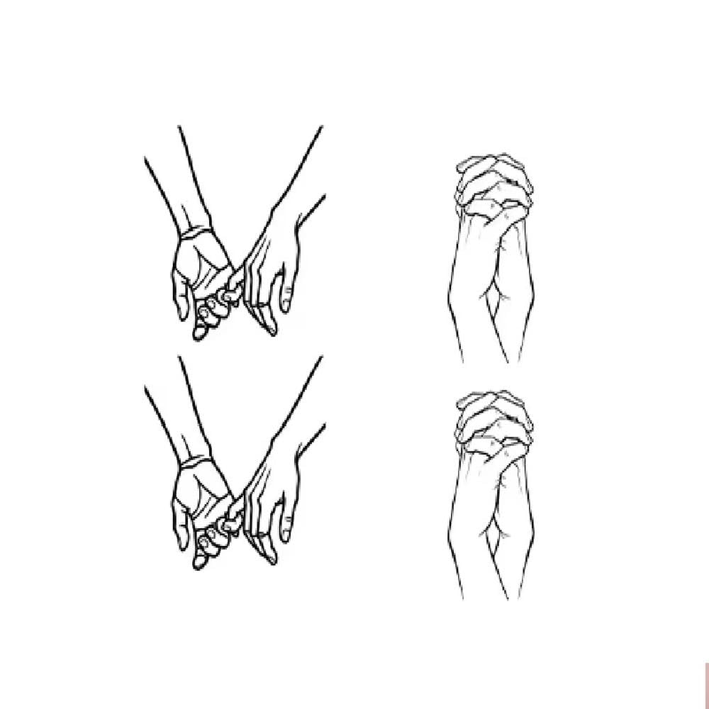De La Mano Pareja Tatuaje Temporal Pegatinas De Larga Duración Impermeable Para La Palma Del Brazo Pegatinas duraderas(C)