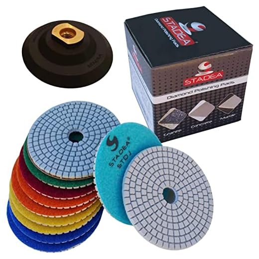 Diamond Polishing Pads 4" inch Wet/Dry Set of 11+1 Backer Pad Best Value Granite Concrete