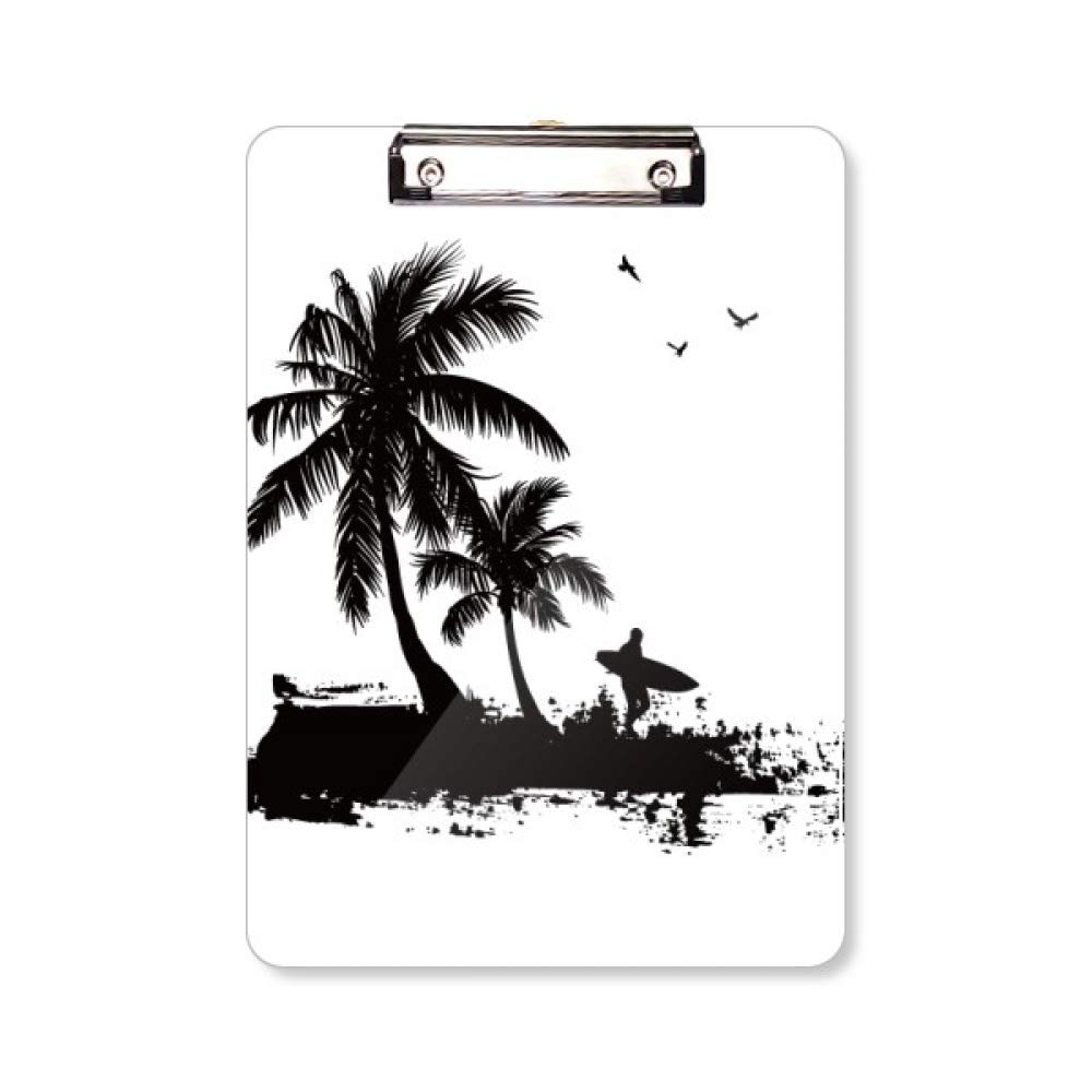 Planchette à pince A4 avec décor tropical et clip métallique haute résistance - 5