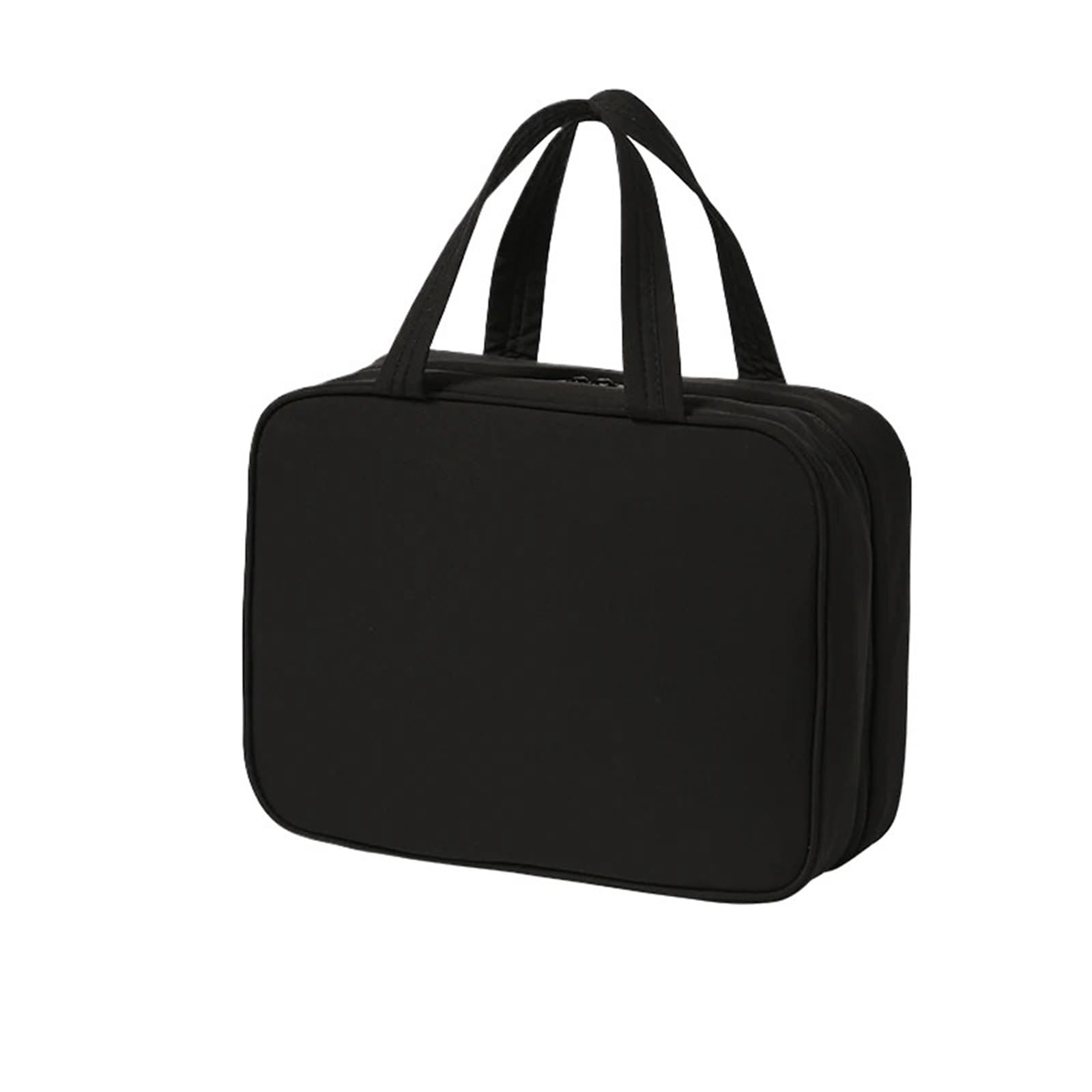 Borsa for cosmetici sospesa da 2 pezzi for donna, organizer portatile for trucco, borse toilette viaggio di grande capacità Per Viaggi(Langmu Black)