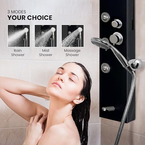 Image of JAAZ Zander Black Shower Panel (Zander Black)