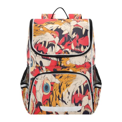 Sac à dos scolaire tigre pour ranger facilement tous les grands cahiers