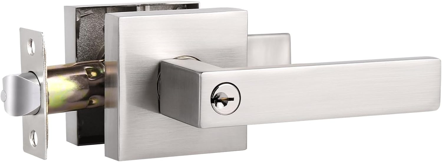 DECORITEN 2 Pack Keyed Alike Door Locks, Security Entry Door Handles