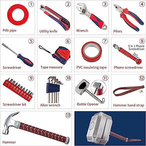 Hammer Tool Kit, Daily Repair Filled Household Tool Case Pliers DIY Repair Kits Multi Tools Hammer Accessories Set - Afbeelding 5