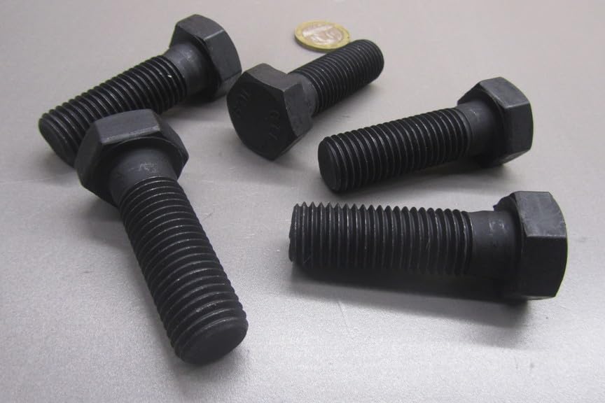 Class 10.9 Steel Hex Head Bolts PT M16 x 2 mm x 50 mm Long 5 pcs