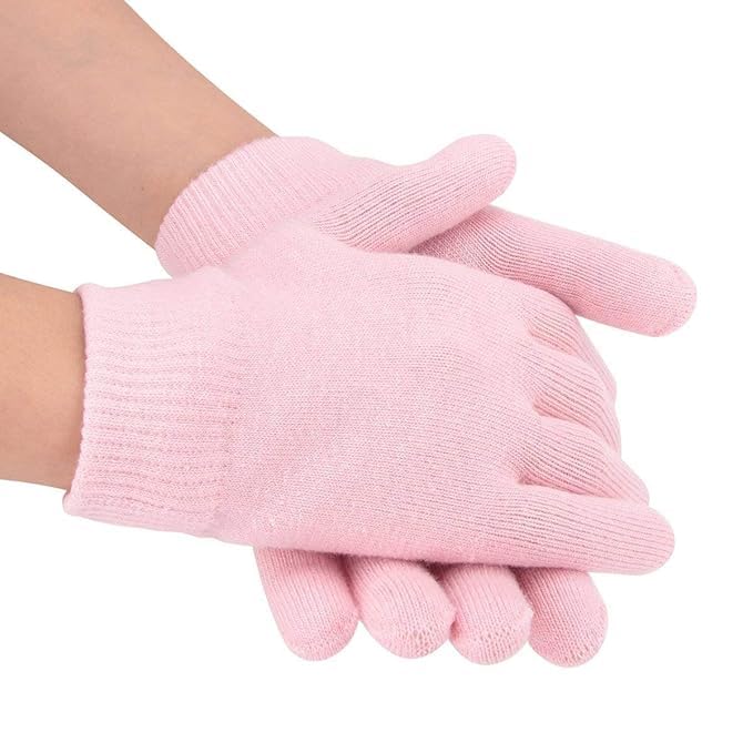 Winter Care Spa Moisturizing Gel Gloves, Dry Cracked Hand Skin Repair, Natural Oil and Vitamin, Whitening Exfoliating Treatment, Smooth Soft Cotton Cosmetic Moisture Gloves-image-10