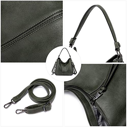 Image of Realer Hobo Crossbody Bags for Women Designer Faux Leather Hobo Handbags Retro Large Size Shoulder Bag Bucket Purse