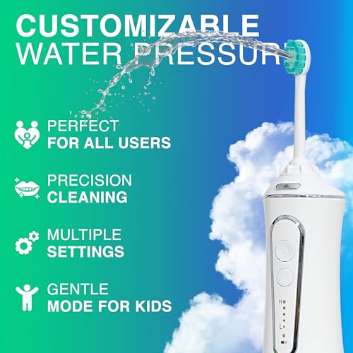 Image of Professional Water Flosser - Advanced Dental Care for a Healthier Mouth, Gum, and Teeth - IPX7 Waterproof Oral Irrigator | 7 Replacement Tips, Travel-Friendly, Rechargeable - Oral Hygiene (White)