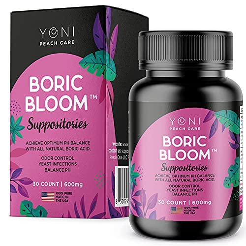 Peach Care Boric Bloom Boric Acid Suppositories Pills, Ph Balance