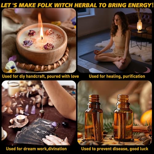 Set de 60 hierbas secas para brujería y velas miniatura 4