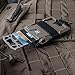 Dango Slim Minimalist Wallet for Men - RFID Blocking - Leather- Bifold, Black Dtex/Desert Sand + Multi-Tool