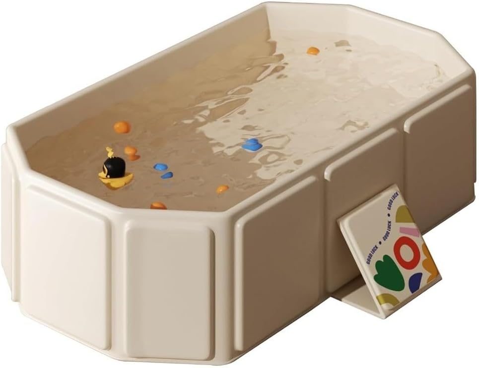 Portable Bathtub For Dogs, Foldable Travel Shower Basin With Non-Slip Base, Cats Pet Collapsible PVC Pet Bath Tub For Small Animals Travel, Camping, Easy Storage (white)