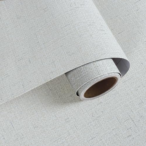 VaryPaper Papel de Pared con Textura de Lino Moderno 40cmx200cm Papel Adhesivo para Tela Vinilos para Muebles Papel Pintado pared Dormitorio Salon Baño Impermeable Vinilos Armarios Mesa