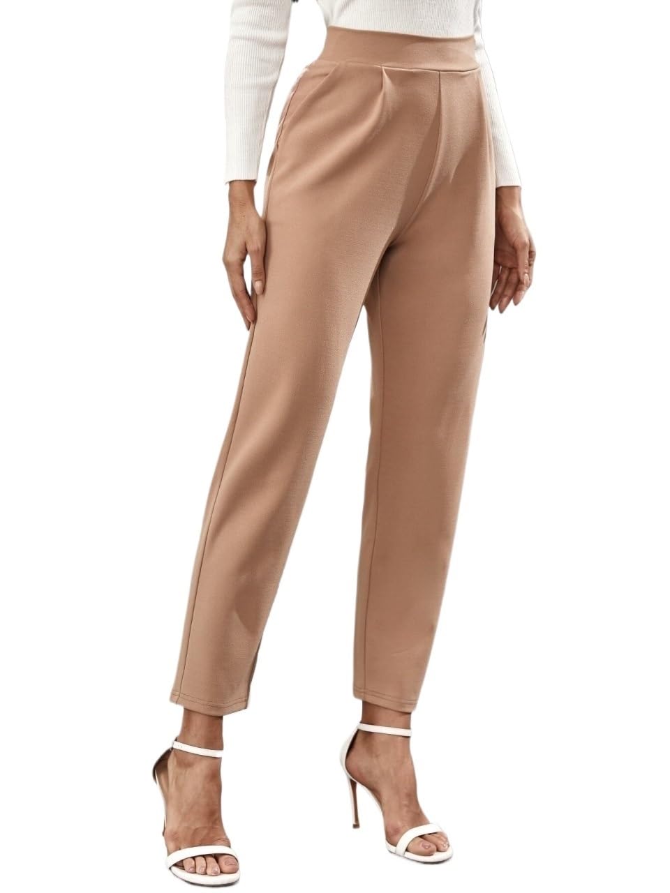 RAISER Womens Business Work Casual Pants High-Rise Slant Pocket Tapered Pants High Waist