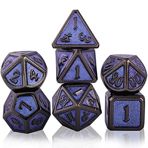 DND Accessori Sottobicchiere In Legno Con Teschio E 7 Dadi Poliedrici Viola, Accessorio Gioco Da Tavolo Per D&D E RPG