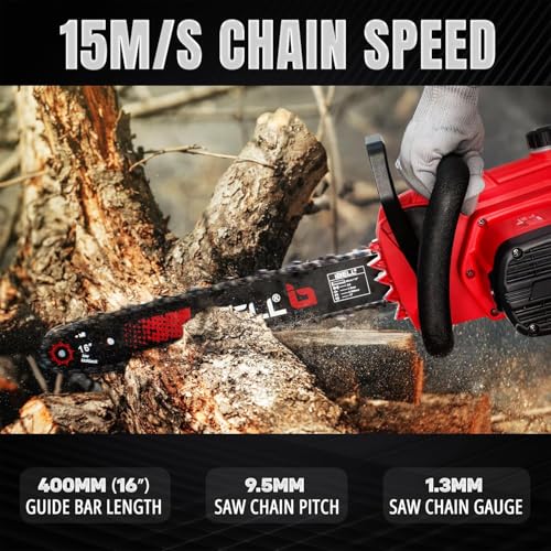 Image of Electric Chainsaw IBL EC16-80, 2400W Motor, 16 inch (400mm) Guide Bar, High-Speed 8000 RPM, Corded with Low Vibration, Ergonomic Design, Heavy-Duty Wood Cutting & Pruning Tool -1 Year Warranty