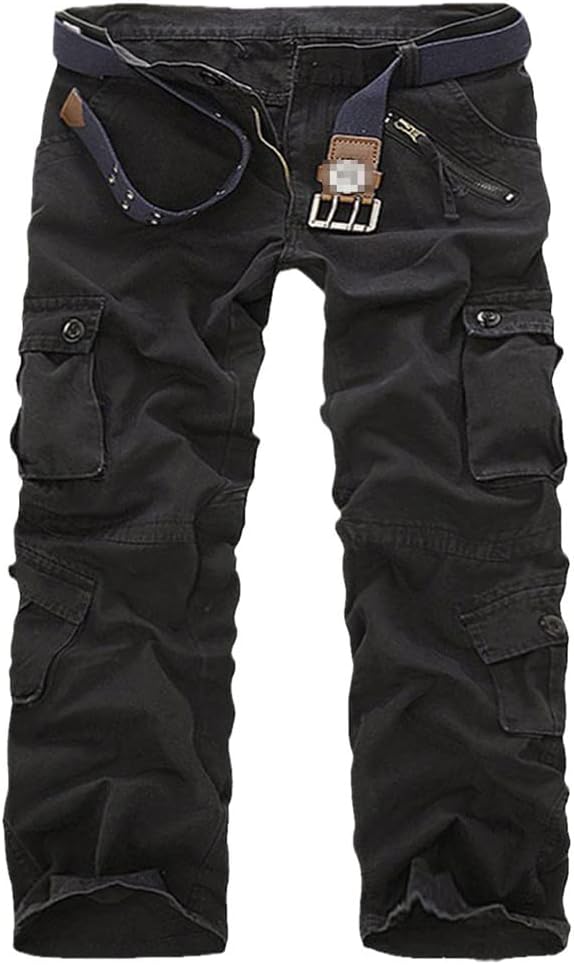 Mens Cargo Pants Black Summer Army Many Pocket Camo Trouser Male Straight Tactical Camo1 Pants