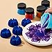 6 Pieces Flower Pour Cup for Paint Pouring 6/7/8/9/10 Slot Acrylic Paint Tools Supplies Flower Strainer for DIY and Creating Patterns Art Supplies(Blue)