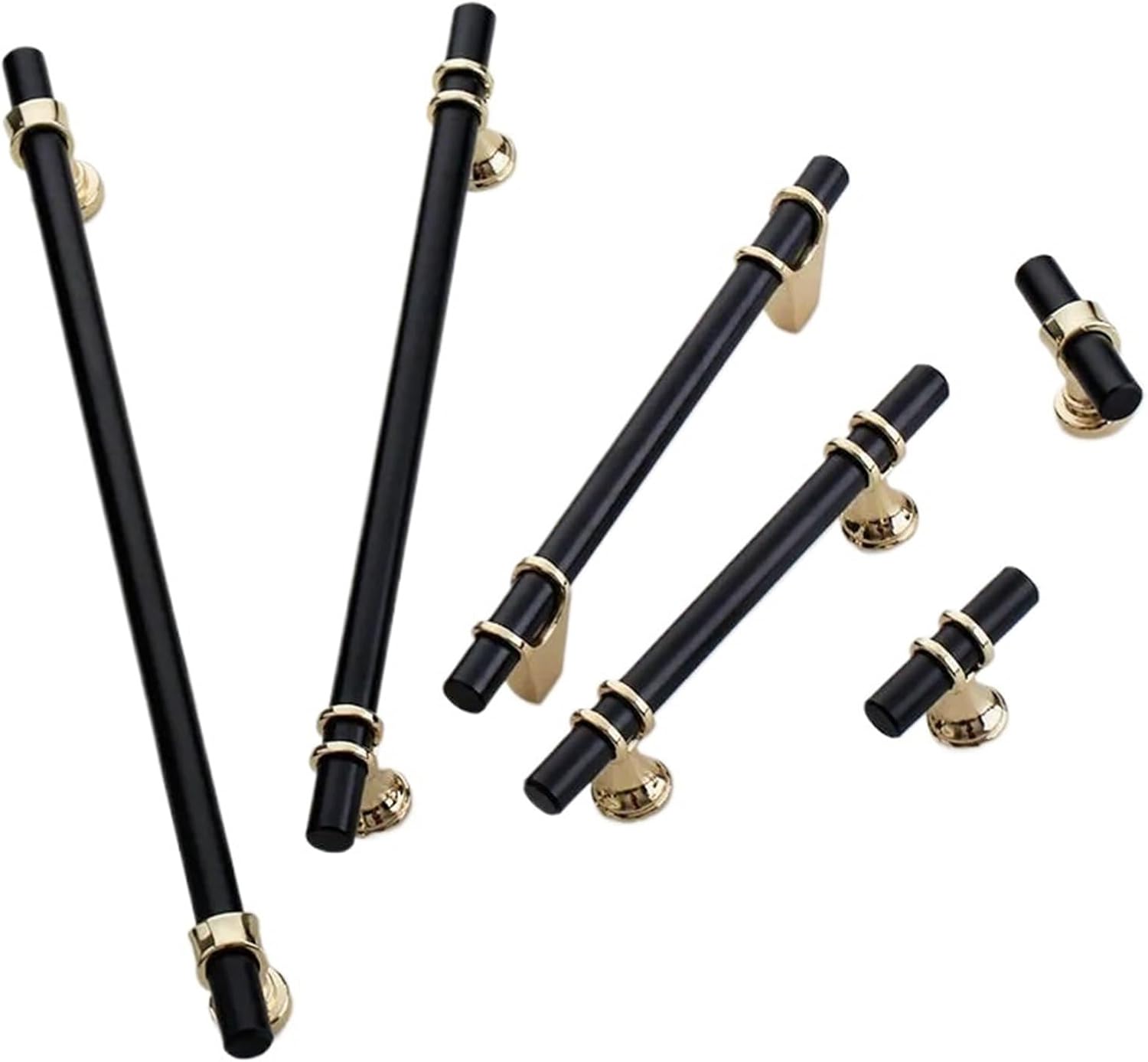 Cabinet Door Handles Drawer Knobs American Black Wardrobe Long Handles Furniture Hardware 2Pcs(3-256mm)