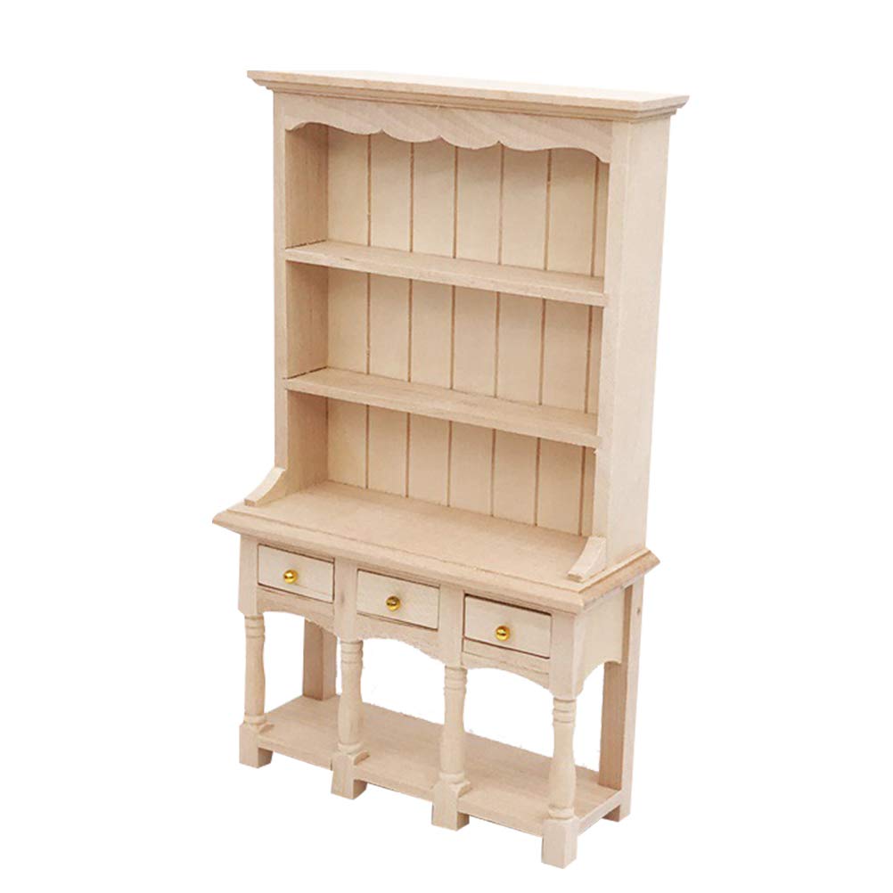 Miniature Study Places Woodiness 3 Ark with Drawer Bookcase for Mini House Decoration, Brand and New