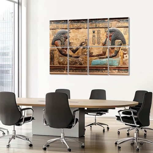 8 Paneles Acústicos Decorativos Absorbentes de Sonido de Mural Egipcio Antiguo 48"x32" Pack de 8 miniatura 7