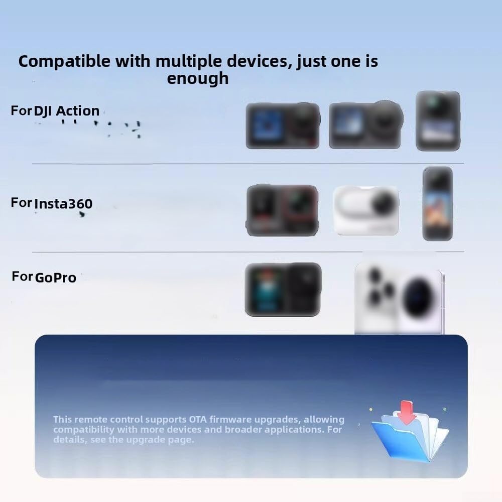Télécommande Ring pour appareil photo DJI Action 6/5/4 – Pour Insta360 et Go Pro – Déclencheur à distance sans fil pour randonnée, vélo, sports de plein air, photographie (noir)