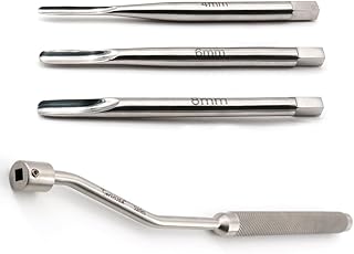 Equine Offset Wolf Tooth Elevator Set with Interchangeable Tips 4mm, 6mm, 8mm