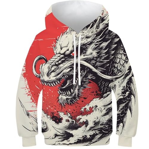Sweat dragon 3D chaud pour ado fini les vêtements d'hiver inconfortables