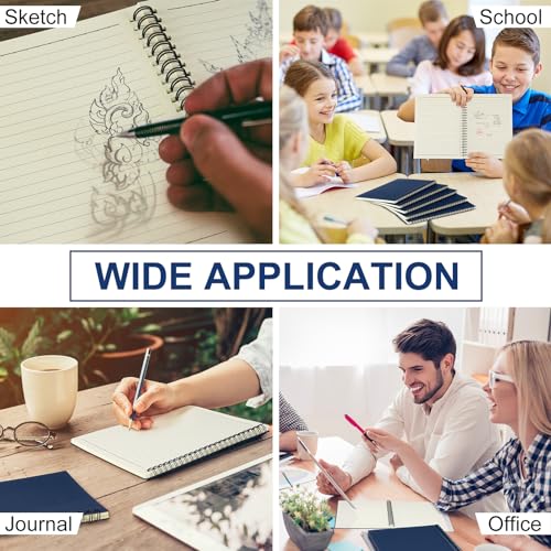 Image of Yahenda 2 Pcs Spiral Notebooks,1 Subject,Wide Ruled, Deep Blue