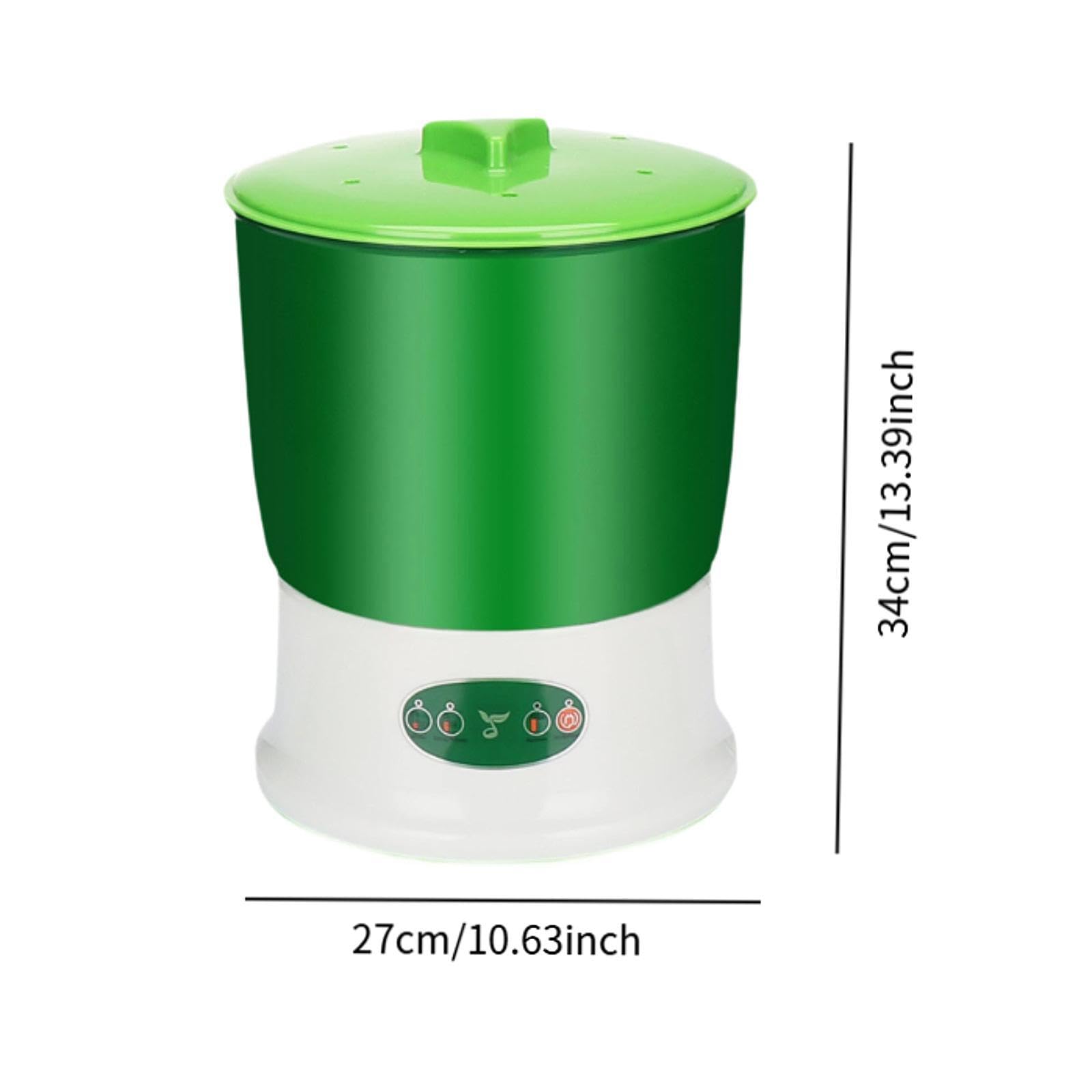 Germinador de Frijoles con Configuraciones Estacionales y Niveles, 2 Capas Germinador Doméstico de Gran Capacidad, 360° Pulverizador Automático, Kit de Máquina de Cultivo Automático para Hogar