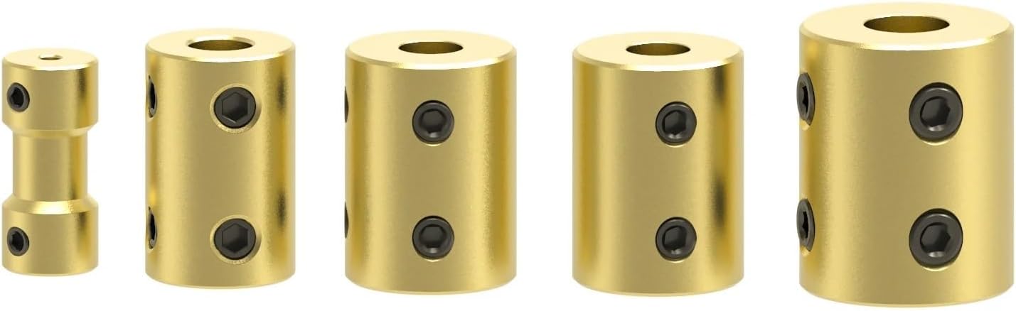 10pcs Pure Copper Cylindrical Shaft Coupling Rigid Coupling Coupler Motor Transmission Connector(D14L22 5-5MM)