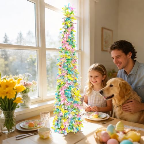 Árbol de Pascua extensible de 152 cm: decoración brillante de lápiz para un interior navideño 3