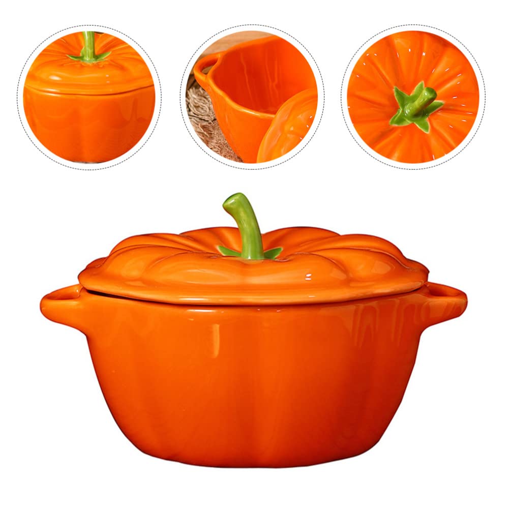 1 Pc Tazón De Calabaza Tazón De Leche Sopera De Porcelana Tazones De Sopa De Porcelana Tazón De Sopa De Vapor Tazón De Bocadillos Tazón De Dulces Cacerola Pequeña Cerámica