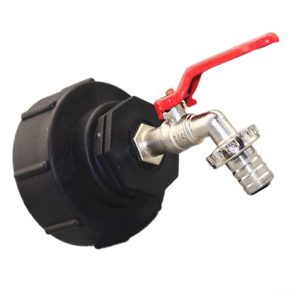 IBC rubinetto di scarico con attacco da 3/4, accessorio per serbatoio da 600/1000 l, adattatore per serbatoio dell'acqua da 1000 l, filettatura grossa S60 x 6